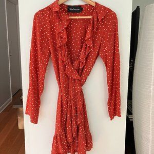 realisation par alexandra wrap dress red star medium